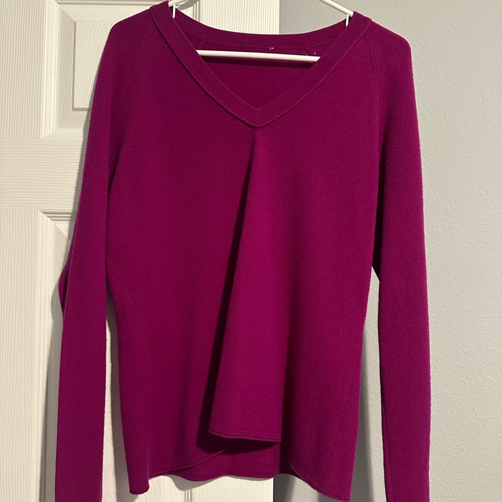 Vibrant Magenta V-Neck Sweater